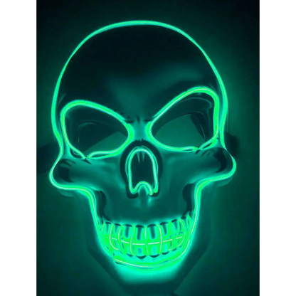 Pink Neon Halloween Skeleton Mask LED Glow