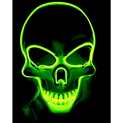 Pink Neon Halloween Skeleton Mask LED Glow