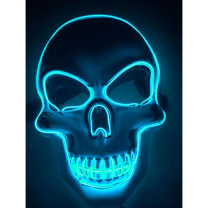 Pink Neon Halloween Skeleton Mask LED Glow