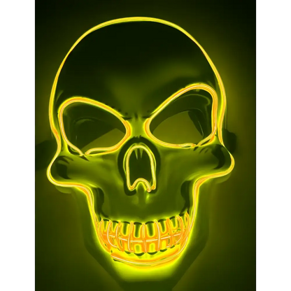 Pink Neon Halloween Skeleton Mask LED Glow
