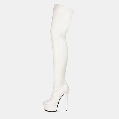 Pink Patent Platform High Heel Boots