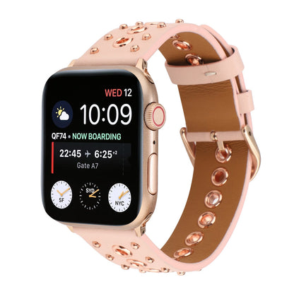 Leather Band for Apple Watch Unique Design with Breathable Holes