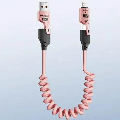 Cable USB de carga rápida de 65W con resorte – Cable duradero de carga veloz (cable USB de 65W)