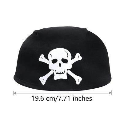 Pirate Skull Hat and Eye Patch Set | Kids Halloween Captain Costume Accessory