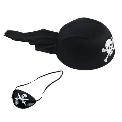 Pirate Skull Hat and Eye Patch Set | Kids Halloween Captain Costume Accessory