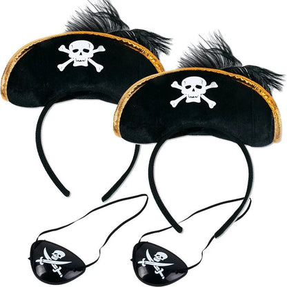 Pirate Skull Hat and Eye Patch Set | Kids Halloween Captain Costume Accessory