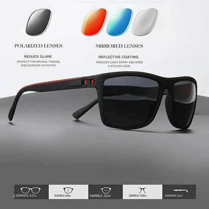 Polarized Square Sunglasses – UV protection Mirror Coated Sport Shades
