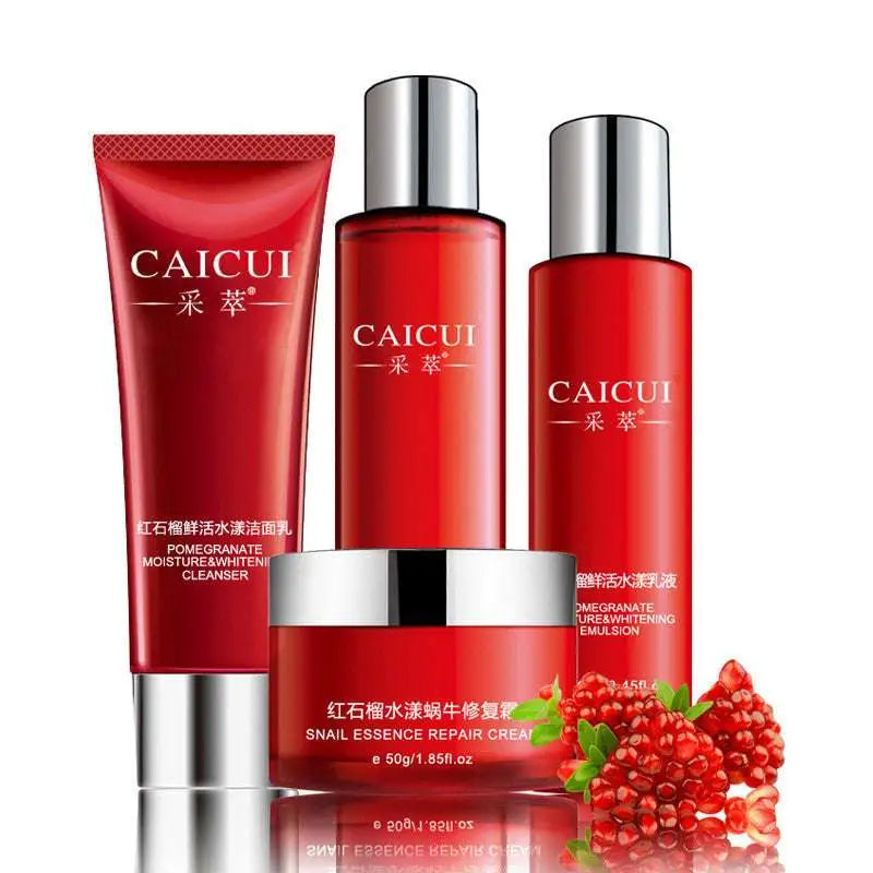 Set de cosméticos hidratantes de granada para el cuidado de la piel
