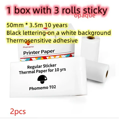 Mini impresora portátil de etiquetas con rollos de papel adhesivo