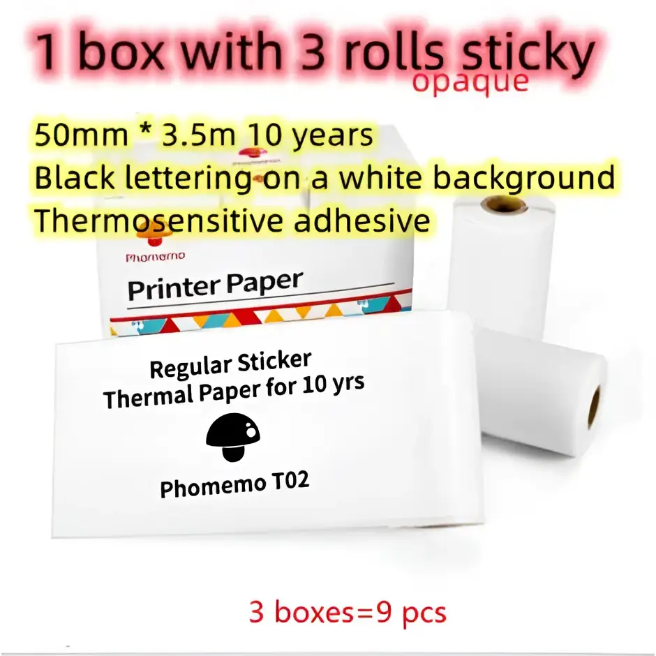 Mini impresora portátil de etiquetas con rollos de papel adhesivo