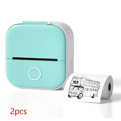 Mini impresora portátil de etiquetas con rollos de papel adhesivo