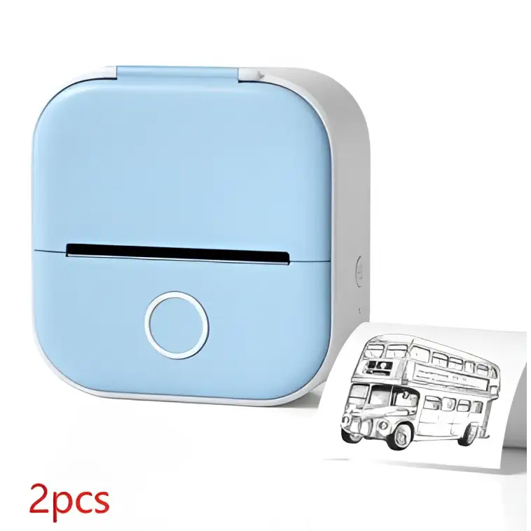 Mini impresora portátil de etiquetas con rollos de papel adhesivo