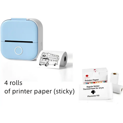 Mini impresora portátil de etiquetas con rollos de papel adhesivo