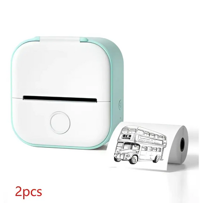 Mini impresora portátil de etiquetas con rollos de papel adhesivo