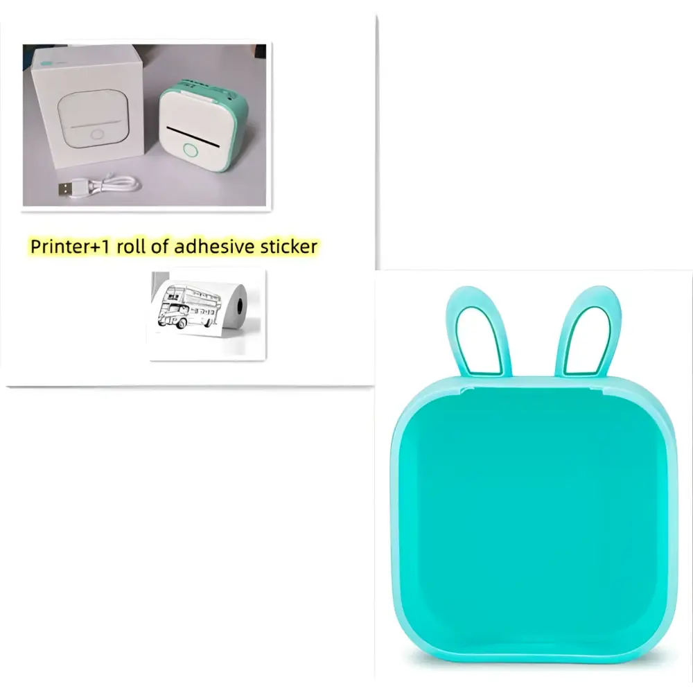 Mini impresora portátil de etiquetas con rollos de papel adhesivo
