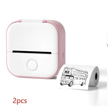 Mini impresora portátil de etiquetas con rollos de papel adhesivo