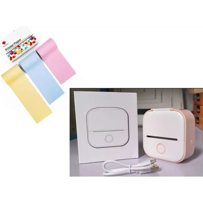 Mini impresora portátil de etiquetas con rollos de papel adhesivo