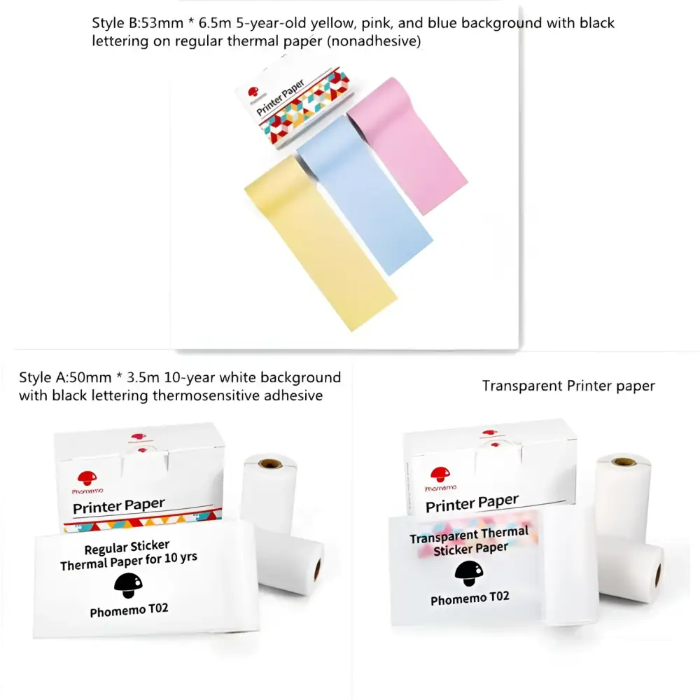 Mini impresora portátil de etiquetas con rollos de papel adhesivo