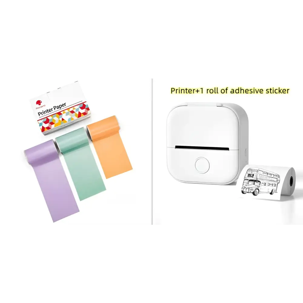 Mini impresora portátil de etiquetas con rollos de papel adhesivo