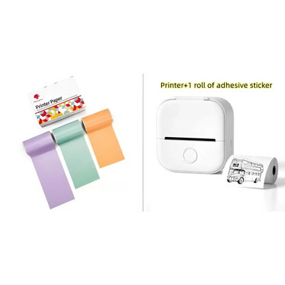 Mini impresora portátil de etiquetas con rollos de papel adhesivo