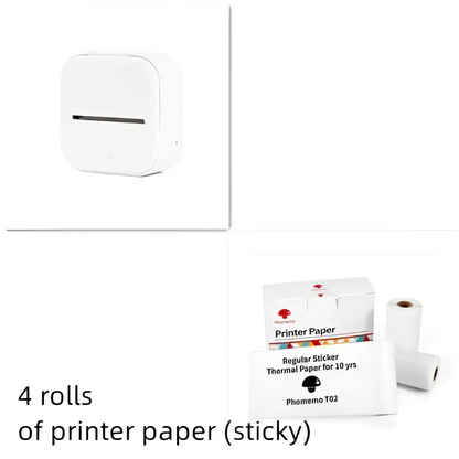 Mini impresora portátil de etiquetas con rollos de papel adhesivo
