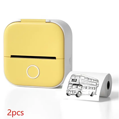 Mini impresora portátil de etiquetas con rollos de papel adhesivo