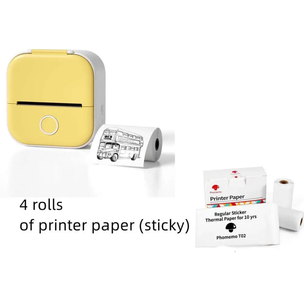 Mini impresora portátil de etiquetas con rollos de papel adhesivo