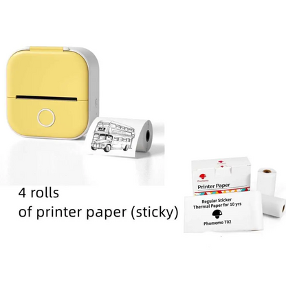 Mini impresora portátil de etiquetas con rollos de papel adhesivo