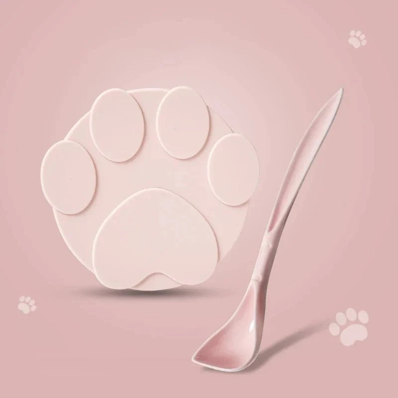 Portable Silicone Pet Food Lid and Spoon Set – 2-in-1 Can Cover and Sealer