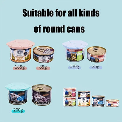 Portable Silicone Pet Food Lid and Spoon Set – 2-in-1 Can Cover and Sealer