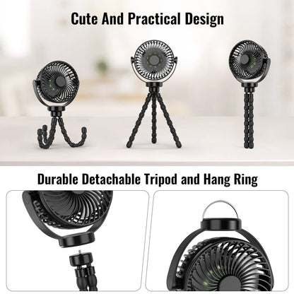 Portable Fan | Battery Operated Hand Held Fan with 8000mAh Battery | 4-Speed Settings for Ultimate Comfort