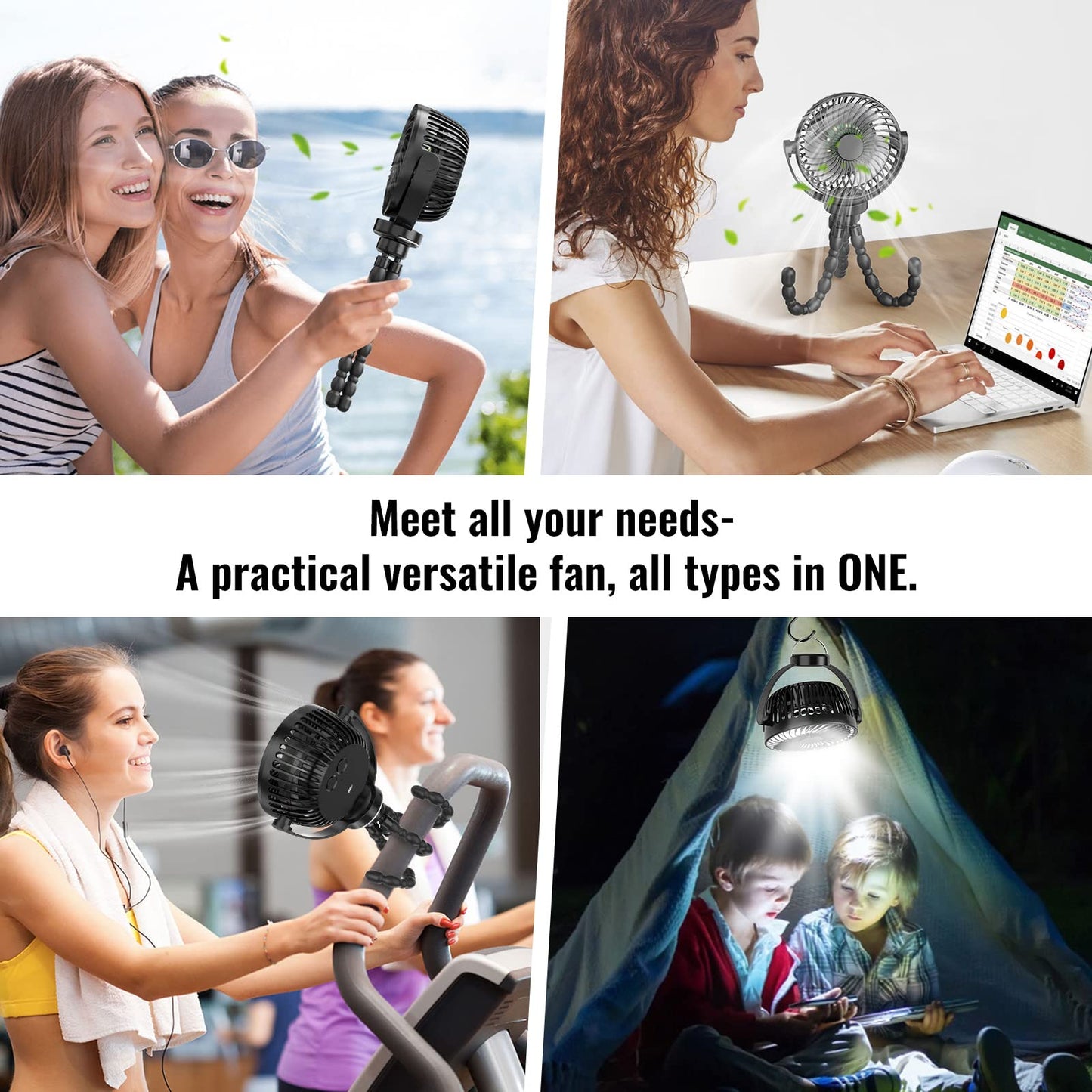 Portable Fan | Battery Operated Hand Held Fan with 8000mAh Battery | 4-Speed Settings for Ultimate Comfort