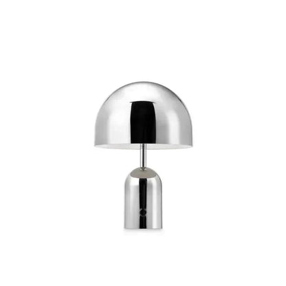 Rechargeable Chrome Table Lamp Dimmable Wireless LED Dome Light
