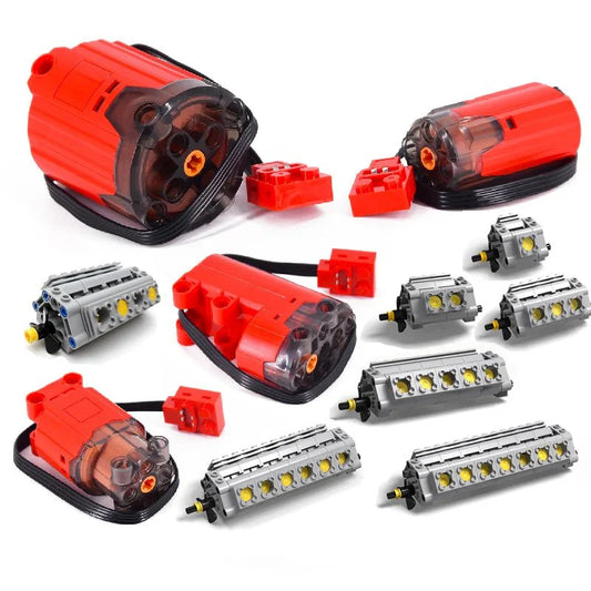 Kit de motor y componentes electrónicos | Accesorios educativos DIY para trenes de bloques de construcción