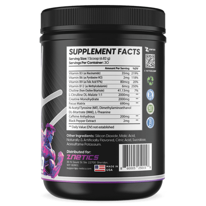 Pre-Workout Fruit Punch | Creatine, Nitric Oxide & Amino Acids | ONE ZTRIKE by ZNETICS