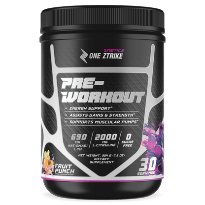 Pre-Workout Fruit Punch | Creatine, Nitric Oxide & Amino Acids | ONE ZTRIKE by ZNETICS