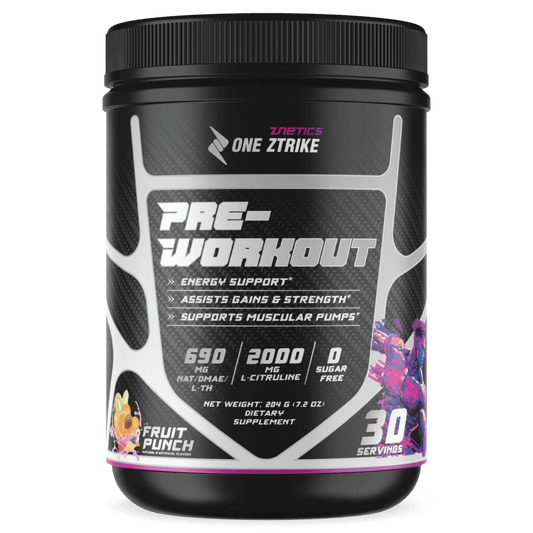 Pre-Workout Fruit Punch | Creatine, Nitric Oxide & Amino Acids | ONE ZTRIKE by ZNETICS