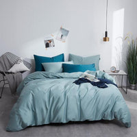 Turquoise Grace Silk Duvet Cover Set (Premium Egyptian Cotton) 600TC