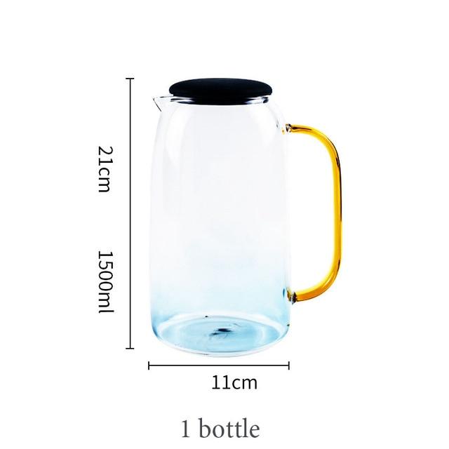Colored Glass Carafe and Glass Set