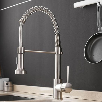 Michael Spring Spout Pull-Down Single-Hole Kitchen Sink Faucet