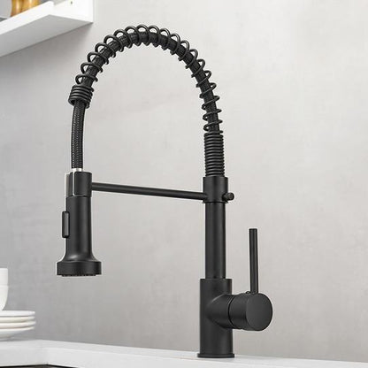 Michael Spring Spout Pull-Down Single-Hole Kitchen Sink Faucet