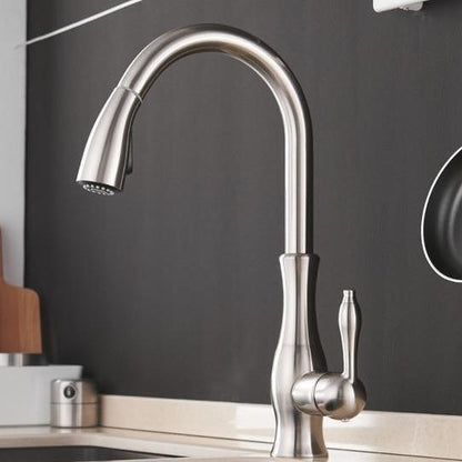 Max Swivel Spout Pull-Down Single-Hole Kitchen Sink Faucet
