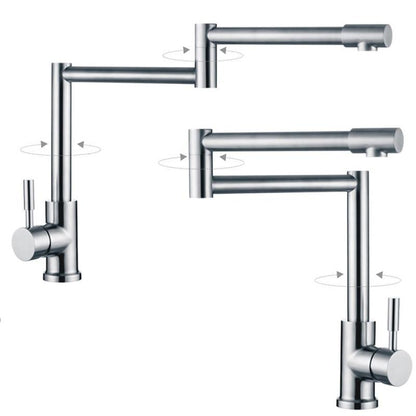 Robinet de cuisine pliable rétractable à trou unique Edison