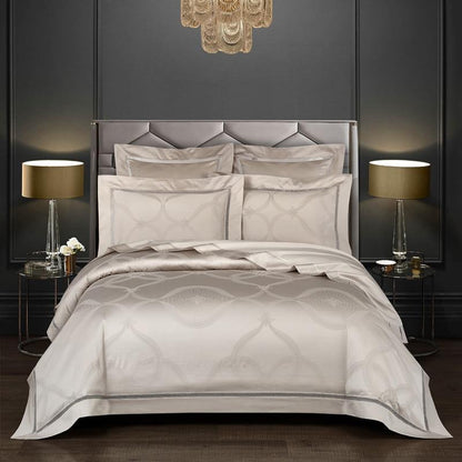Light Taupe Lancelot Duvet Cover Set (Premium Egyptian Cotton) (Jacquard)
