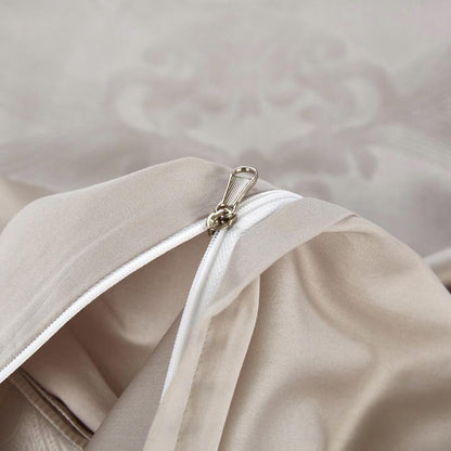 Light Taupe Lancelot Duvet Cover Set (Premium Egyptian Cotton) (Jacquard)