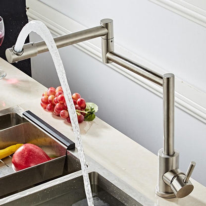Robinet de cuisine pliable rétractable à trou unique Edison