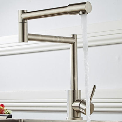 Robinet de cuisine pliable rétractable à trou unique Edison