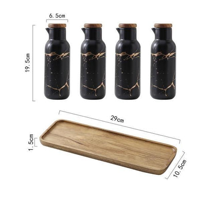 Maci 8-Piece Spice Ceramic Jar With Wooden Lid
