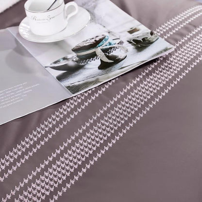 Parure de lit Evelyn haut de gamme brodée 1000 fils en coton égyptien à longues fibres