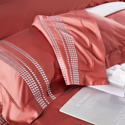 Parure de lit Evelyn haut de gamme brodée 1000 fils en coton égyptien à longues fibres